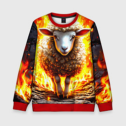 Свитшот детский Овечка в огне, цвет: 3D-красный