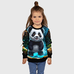 Свитшот детский Панда в колодце, цвет: 3D-черный — фото 2