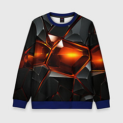 Свитшот детский Красные стекла и черные камни - текстура, цвет: 3D-синий