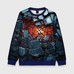 Свитшот детский Разбиты камни в текстуре, цвет: 3D-синий