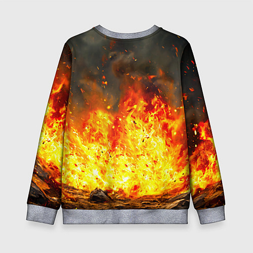 Детский свитшот Буйвол в огне / 3D-Меланж – фото 2