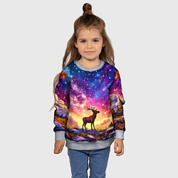 Свитшот детский Лось и звездное небо, цвет: 3D-меланж — фото 2