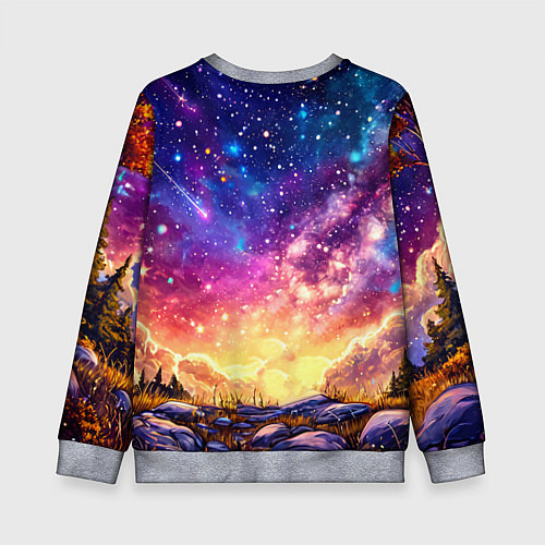Детский свитшот Лось и звездное небо / 3D-Меланж – фото 2