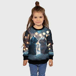 Свитшот детский Белый и черный котенок, цвет: 3D-черный — фото 2