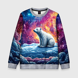 Свитшот детский Белый медведь и звездное небо, цвет: 3D-меланж