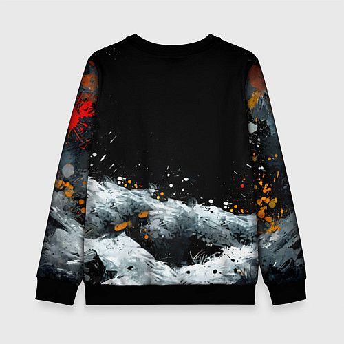 Детский свитшот Песец на черном / 3D-Черный – фото 2