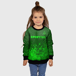 Свитшот детский Sporting - green gradient посередине, цвет: 3D-черный — фото 2