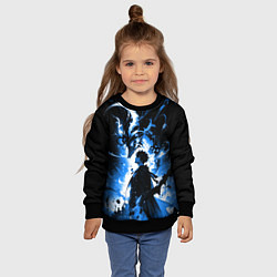 Свитшот детский Поднятие уровня в одиночку - восстань, цвет: 3D-черный — фото 2