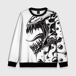 Свитшот детский Свирепая морда Венома - ядовитая слизь, цвет: 3D-черный
