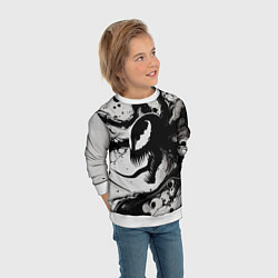 Свитшот детский Морда свирепого симбиота - нейроарт, цвет: 3D-белый — фото 2