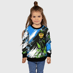 Свитшот детский Герб России на камуфляже, цвет: 3D-черный — фото 2