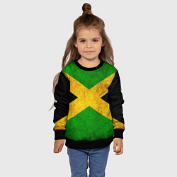 Свитшот детский Jamaica flag, цвет: 3D-черный — фото 2