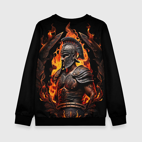 Детский свитшот Гладиатор пламени огня / 3D-Черный – фото 2