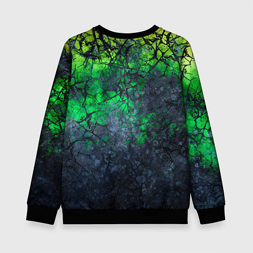 Детский свитшот Абстракция - acid web / 3D-Черный – фото 2