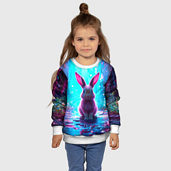 Свитшот детский Зайчик в сказочном лесу, цвет: 3D-белый — фото 2