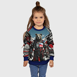 Свитшот детский Русский медведь абстрактный фон, цвет: 3D-синий — фото 2