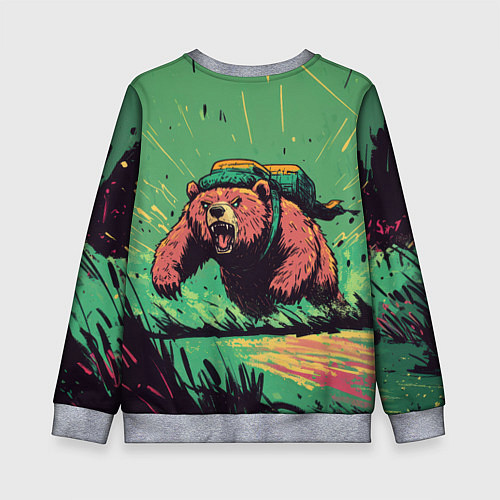 Детский свитшот Русский медведь атакует / 3D-Меланж – фото 2