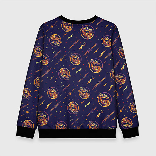 Детский свитшот Mortal Kombat logo pattern / 3D-Черный – фото 2