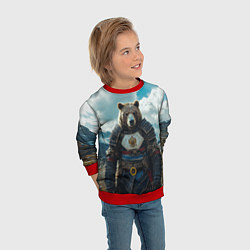Свитшот детский Воин русский медведь, цвет: 3D-красный — фото 2