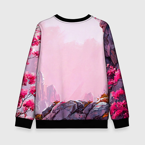 Детский свитшот Козлик в розовом свете / 3D-Черный – фото 2