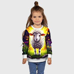 Свитшот детский Овечка в ярких лучах, цвет: 3D-белый — фото 2