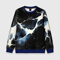 Свитшот детский Разлом плит в виде молнии, цвет: 3D-синий