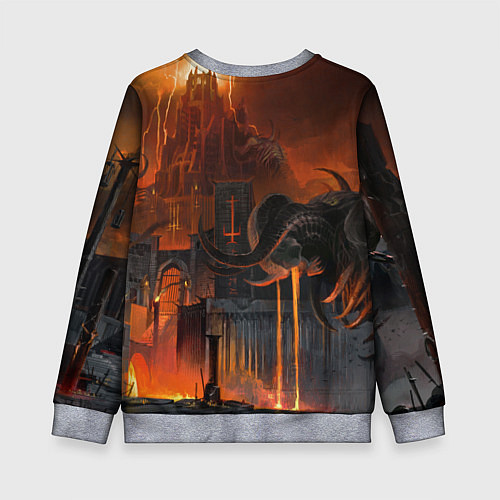 Детский свитшот Doom slayer and tower Doom / 3D-Меланж – фото 2