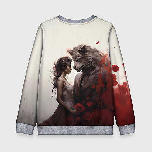 Детский свитшот Оборотень и девушка / 3D-Меланж – фото 2