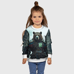 Свитшот детский Русский медведь хозяин Тайги, цвет: 3D-белый — фото 2