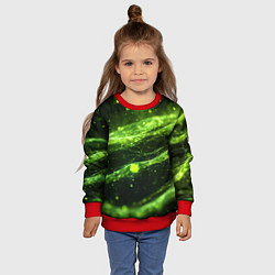 Свитшот детский Текстура зеленая жидкость, цвет: 3D-красный — фото 2