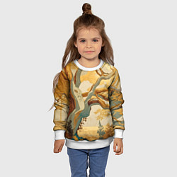 Свитшот детский Дерево в японском стиле, цвет: 3D-белый — фото 2