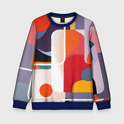 Свитшот детский Абстракция из фигур и линий, цвет: 3D-синий