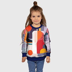 Свитшот детский Абстракция из фигур и линий, цвет: 3D-синий — фото 2