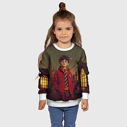 Свитшот детский Гарри Поттер в красной куртке, цвет: 3D-белый — фото 2