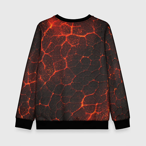 Детский свитшот Символ волчья лапа в огненной стихии / 3D-Черный – фото 2