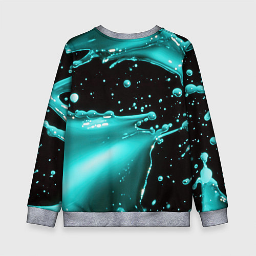 Детский свитшот Разрыв голубой краски / 3D-Меланж – фото 2