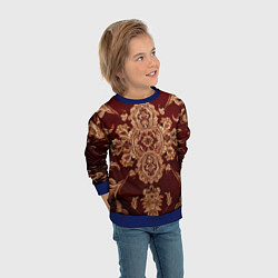 Свитшот детский Классический бордовый узор, цвет: 3D-синий — фото 2