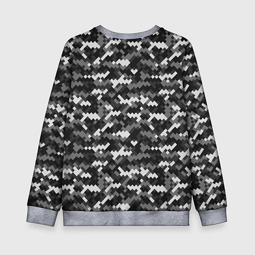 Детский свитшот Серая пиксельная текстура / 3D-Меланж – фото 2