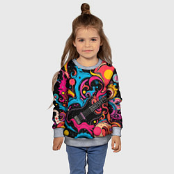 Свитшот детский Psychedelic abstract guitar, цвет: 3D-меланж — фото 2