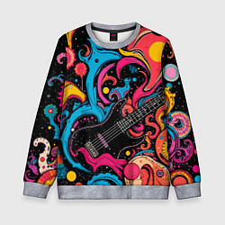 Свитшот детский Psychedelic abstract guitar, цвет: 3D-меланж