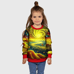 Свитшот детский Neon galaxy - ai art fantasy, цвет: 3D-красный — фото 2