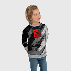 Свитшот детский Dota 2 - монохромный серый, цвет: 3D-меланж — фото 2