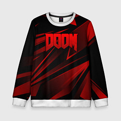 Свитшот детский Doom - красная абстракция, цвет: 3D-белый