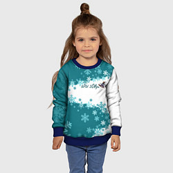 Свитшот детский Горы зовут сноуборд бирюза, цвет: 3D-синий — фото 2