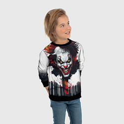 Свитшот детский Голова Джокера бело-черный стиль, цвет: 3D-черный — фото 2