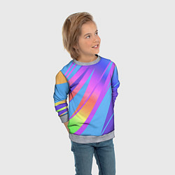 Свитшот детский Нежный голубой с розовыми полосами, цвет: 3D-меланж — фото 2