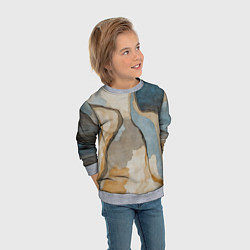 Свитшот детский Абстракция с песком и водой, цвет: 3D-меланж — фото 2
