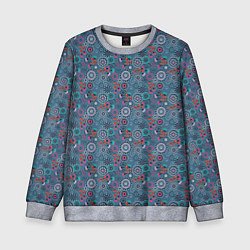 Свитшот детский Деревенский абстрактный цветочный узор, цвет: 3D-меланж