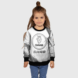 Свитшот детский Saab - white gradient, цвет: 3D-черный — фото 2