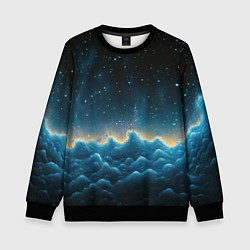 Свитшот детский Облака и черное небо текстура, цвет: 3D-черный